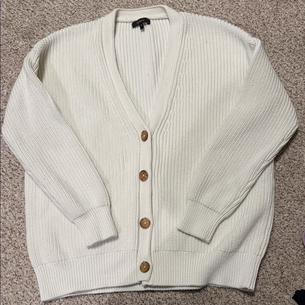 Quince Cream Cardigan Sweater 100% Organic Cotton